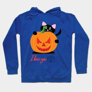 LOVE YOU HALLOWEEN CUTE CAT Hoodie